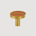 Bouton 1076 | Laiton + Cuir | Tan