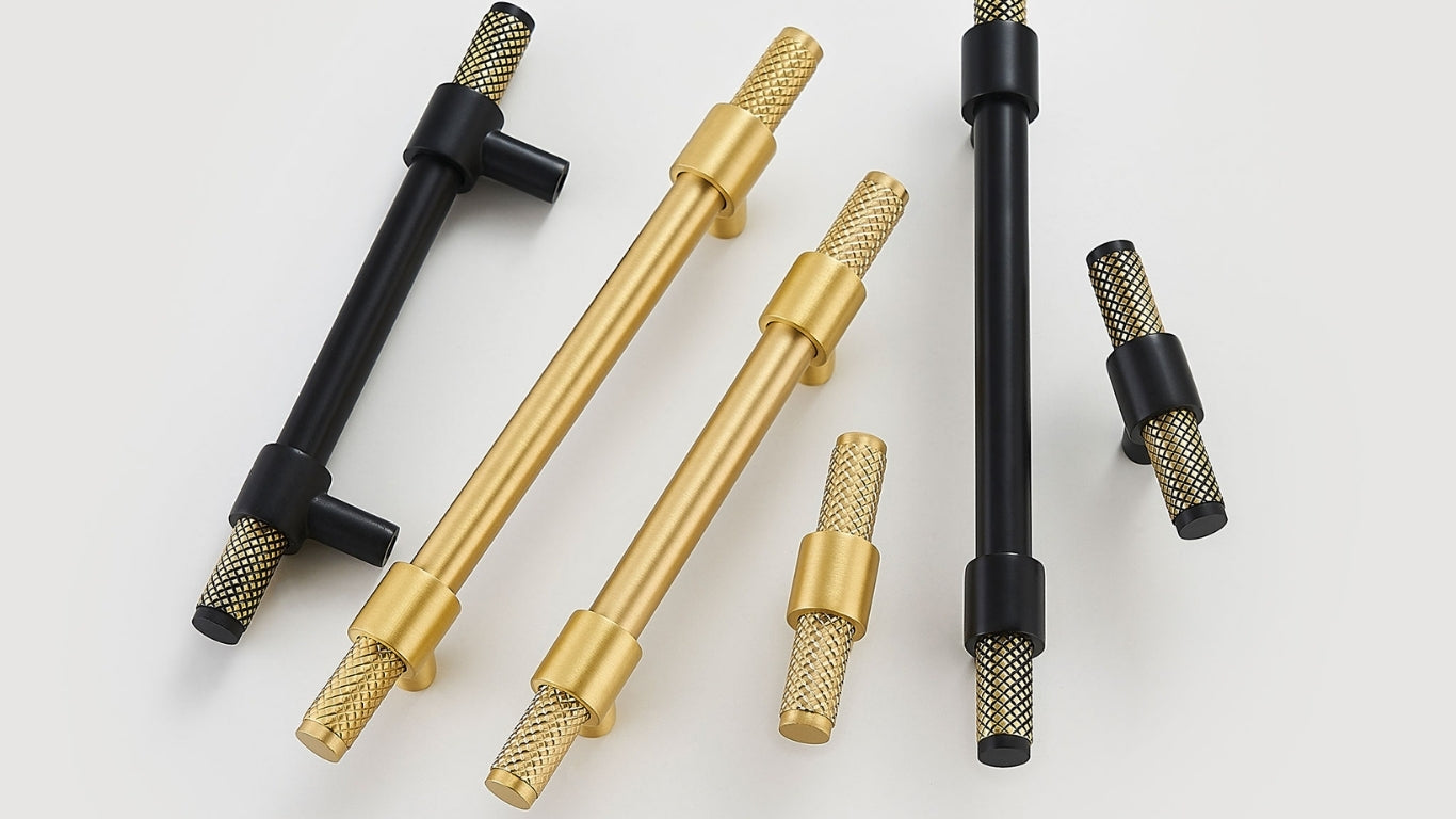 Handle 3081 | Knurled | Black + Brass