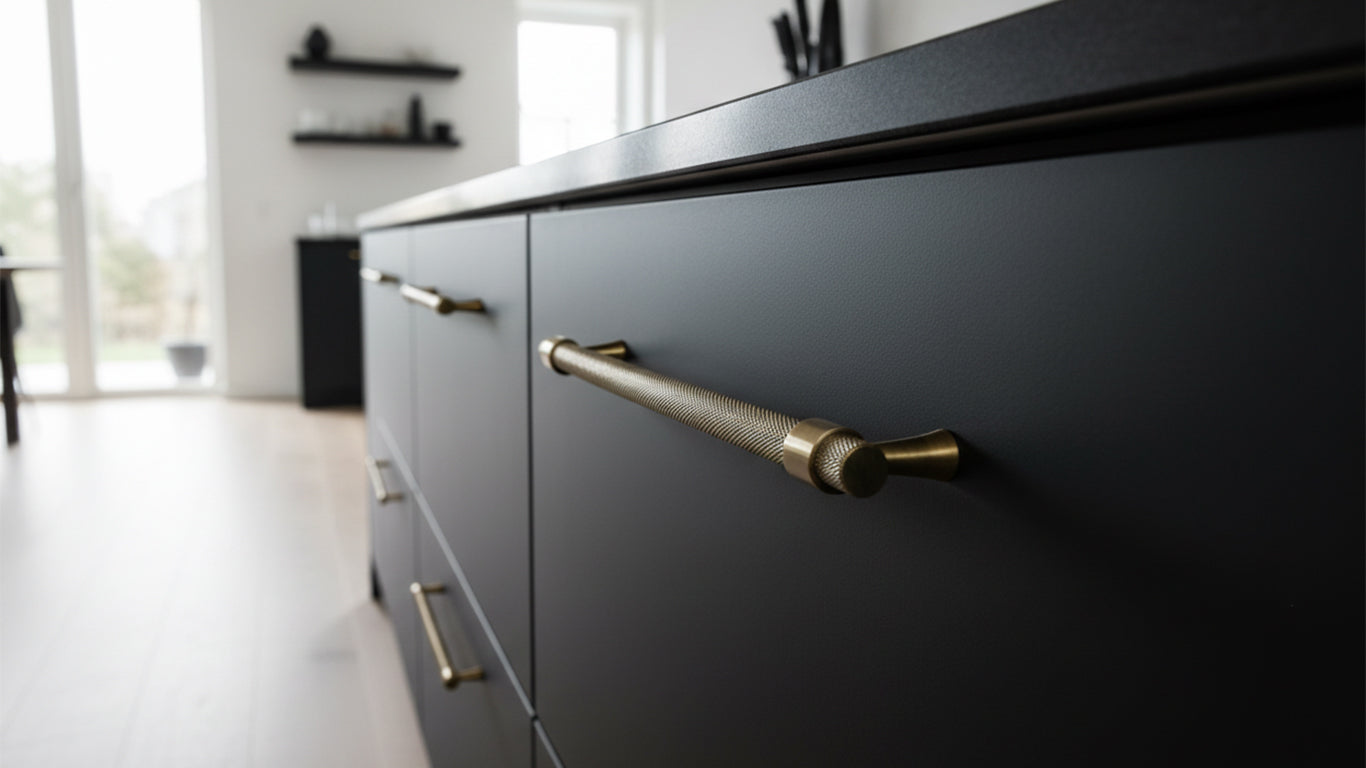 Håndtak CH016 | Riflet | Antikk Messing