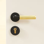 Maniglia per Porta 308A-243 | Zigrinata | Nero + Ottone