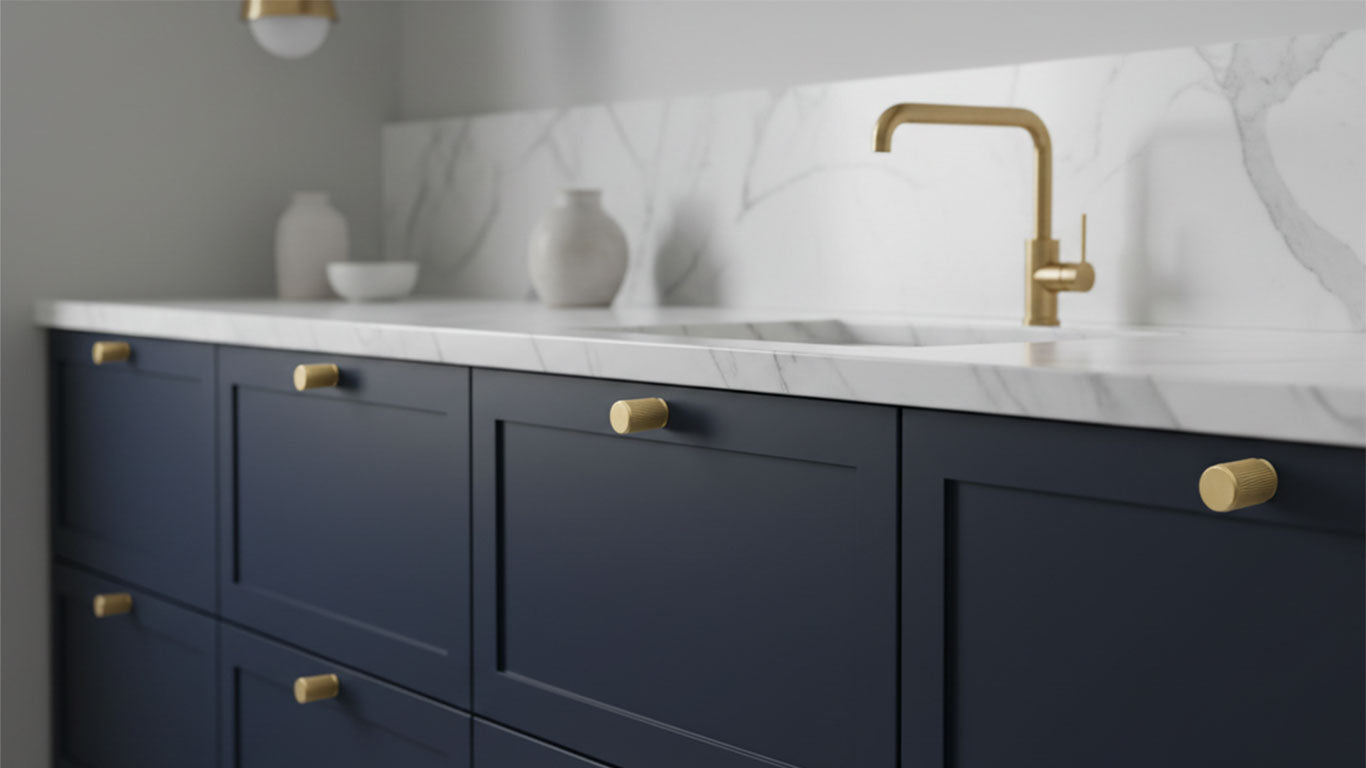 Knob 3100 | Ribbed | Brass