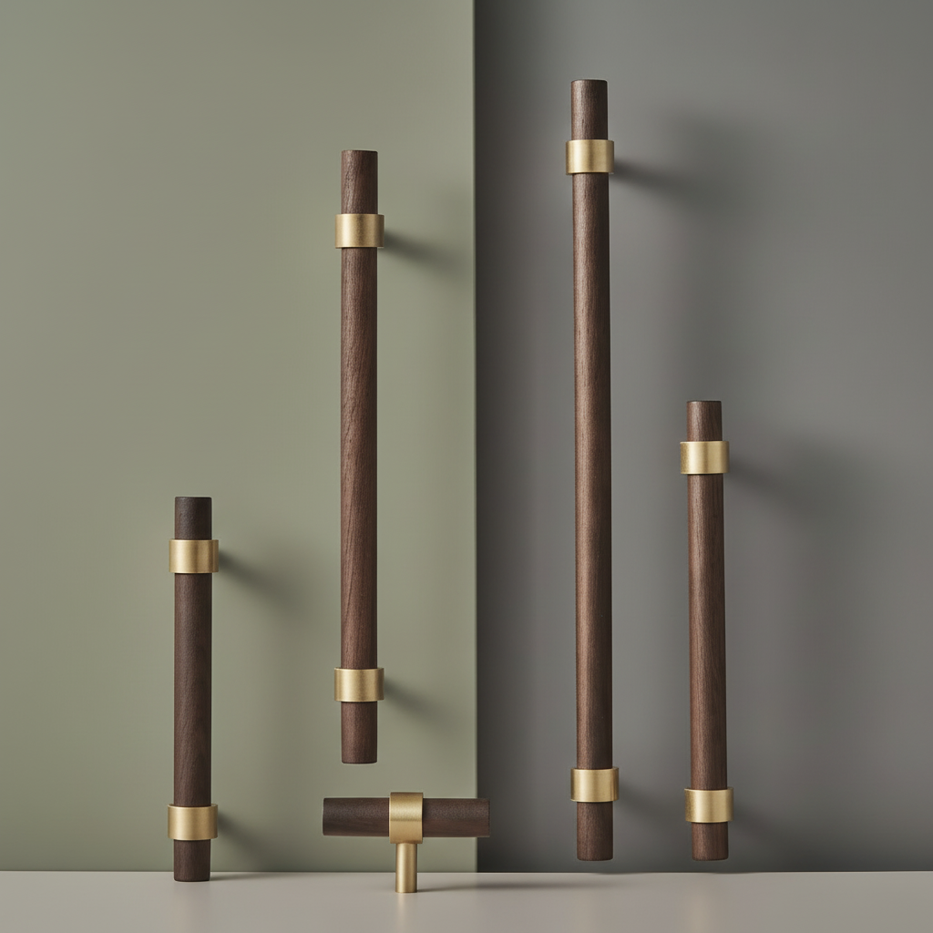 Handle CH025W | Walnut + Brass