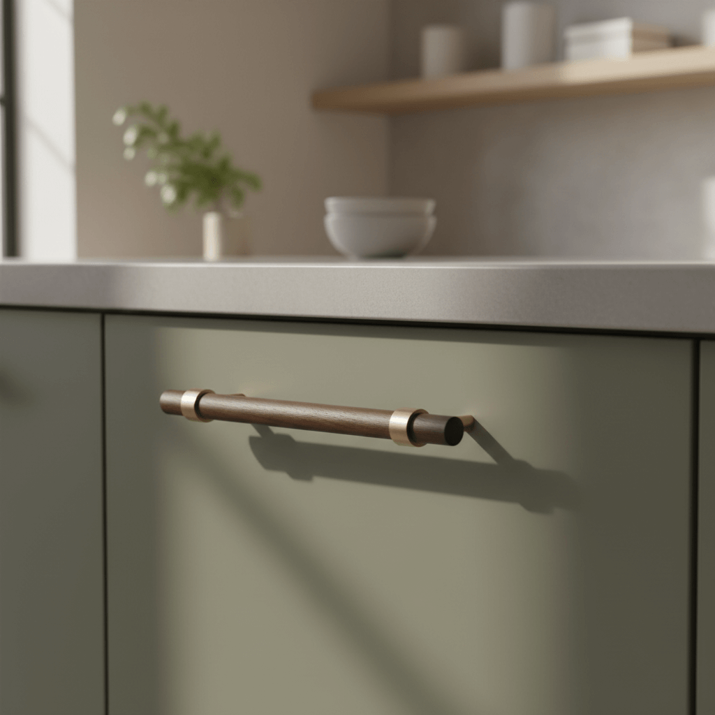 Handle CH025W | Walnut + Brass