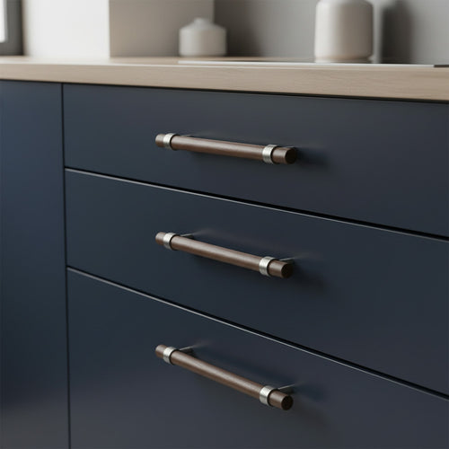 Håndtak CH025W | Valnøtt + Nikkel