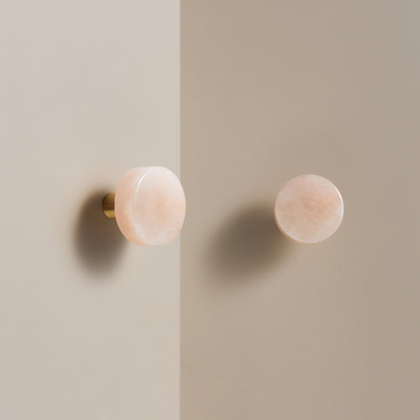 Knob CH066 | Rock Crystal + Brass | Pink